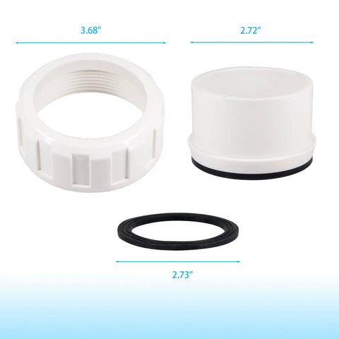 2 Inch Pump Union Replacement Kit For Hayward Salt Chlorine Generators Slip Spa GLX Cell Union with dimensions and O-ring