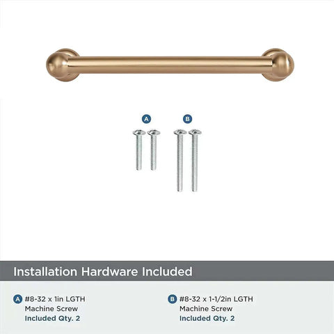 Top Shelf 10 Pack Brushed Brass Cabinet Pulls 5 Inch with installation hardware including screws for kitchen and bathroom use.