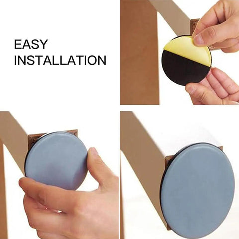 12 Pack Teflon Furniture Sliders Designed To Make Heavy Furniture Glide Like Butter Across Hardwood Tile And Laminate Flooring While Keeping Your Living Room Scratch Free During Weekend Moves, showing easy installation under furniture legs.