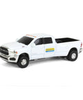 New Holland Ram 3500 Big Horn Dealership Diecast Pickup Truck 1 By 64 Scale With Chrome Grille And Bumpers, Black Bed Liner