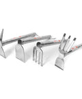 Set of stainless steel gardening tools including Sturdy Steel Garden Hoe Set With Dual Use Design For Planting And Yard Work Lightweight
