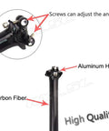 Ultra Lightweight 3K Matte Carbon Fiber Seatpost Built For Mountain Bikes Downhill MTB 230g with adjustable screws and aluminum head