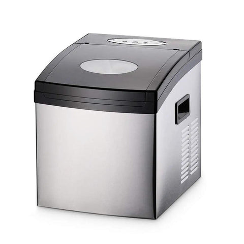 Sleek Portable Countertop Ice Maker Machine Runs Super Quiet Generating Crisp Square Ice Cubes Fast Includes Durable Scoop