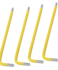 4mm Yellow Ball End Allen Wrench Set, 25 Degree Angled Metric Hex Keys, Pro Grade S2 Alloy Steel, 4 Piece Kit With Short 27mm Handles