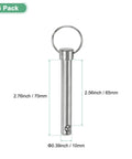 Six Pack Quick Release Pins Three Eighths Inch Diameter Two Point Five Six Inch Usage Length Carbon Steel Hardware Pins display