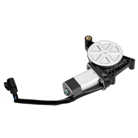 Left Front Or Rear Power Window Lift Motor For Chevy GMC 2 Pin Connector Fits Most Models Replacement Part For Stuck Or Slow Window Regulator Easy Install Direct Fit Durable OEM Quality. 2-pin window motor shown at angle with mounting arm