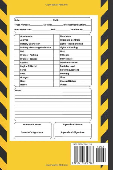 Keep The Shop Floor Running Smooth With This Solid Forklift Log Book Packed With Daily Inspection Checklists For Osha Compliance And Quick Maintenance Logs To Keep Operators Safe Inside A Heavy Duty 120 Page Matte Paperback Logbook