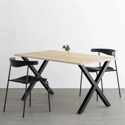 Heavy Duty X Shape 28 Inch Metal Table Legs Set Steel Coffee Bench Legs For DIY Furniture Side Tables And TV Stands Black Finish Sturdy Modern Home Makeover Starter supporting wooden dining table with chairs