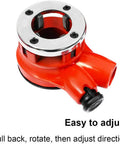 Close-up of ergonomic handle from Portable Ratchet Pipe Threader Kit With Six Dies And Case DIY Friendly Ergonomic Manual Threading Tool