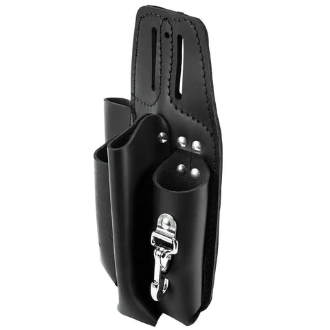 Leather 4 Pocket Tool Pouch With Plier, Ruler And Screwdriver Holders, worksite tough belt tool organizer, riveted construction