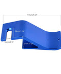 Blue valve tool from 14.5 Inch Tire Spoons Kit for motorcycles, dirt bikes, and more, with precise dimensions shown.