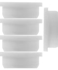 5pcs Silicone Bathtub Jet Hole Plug for 30-31mm Openings White, flexible plugs stacked for bathtub jet openings.