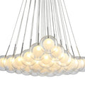 Polished Chrome And Distinctive Glass Pendant Ceiling Light With Energy Efficient Led Bulbs That Brings Serious Style And Laid Back Vibes To Your Living Room Or Dining Spot - cluster of clear glass spheres with LED bulbs
