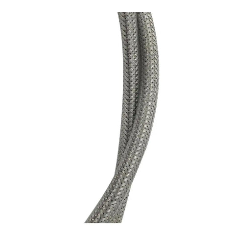 Close-up of 180cm braided stainless steel clutch line for Harley XL 883 1200N; durable upgrade for smooth clutch feel and slick shifts.