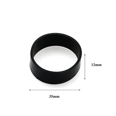 Black rubber fixing strap 35mm diameter, 12mm height, part of 5 Pack Rubber Fixing Straps For Diving Weight Belts And Backplates