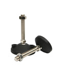 Beefy Adjustable Furniture Leveling Feet With Swivel Base And Tilt Joint Compatible M8 M10 M12 Screws shown from multiple angles.