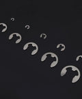 Heavy Duty E Clip Retaining Clip Kit For Gears Pulleys Axles And Engines, Heat Treated 304 Stainless Steel External Circlips, 200 Piece Assortment From 1.5mm To 10mm, Ideal For Locking Mechanisms And Anti Walk Washers.