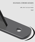 Heavy Duty Corner Brackets For Floating Shelves showing rounded corner design, black metal finish, safe for hands, ideal for DIY projects.