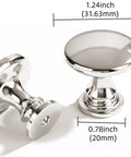 Two premium polished nickel cabinet knobs, 1.24 inch diameter, solid metal, designed for dressers and cabinets.