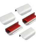 5 Pack Adhesive Edge Finger Pulls For Cabinets And Kitchen, 3.15 Inch No Drill Aluminum Drawer Pulls, Silver Finish Front View