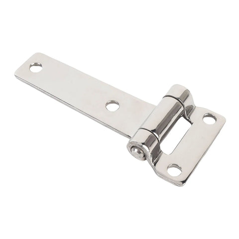 Stainless steel T-shaped door hinge with two mounting holes for RV van cabinets