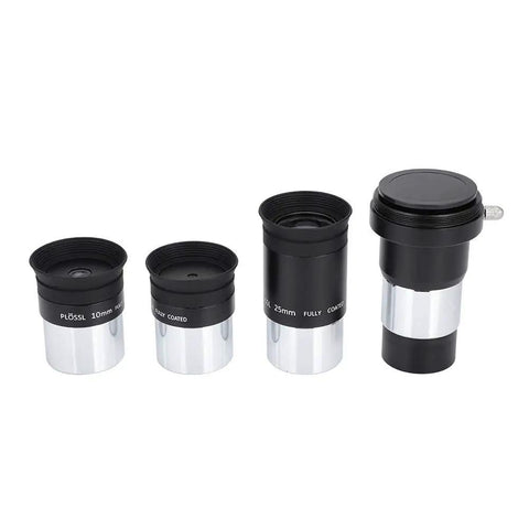 1.25 Inch Plossl Eyepiece Set With 4mm 10mm 25mm Plossl Eyepieces And 2X Barlow Lens With T Adapter for stargazing and clear views