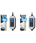 Badass Hella Reliable 22kW 32A Three Phase Portable EV Charger Plug And Play Electric Vehicle Home Charging Station display with charging times