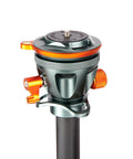 Precision Camera Leveling Base Featuring Smooth Rotating Bubble Level With One Quarter Twenty Screw Thread And Slide Sleeve Adapter Delivering Rock Solid Stability In A Dope Metallic Slate Gray Build For Straight Shots, close-up angle showing the level and mount.