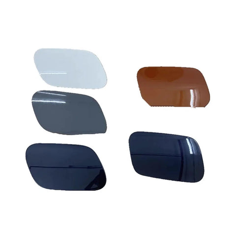 Sleek Exterior Ev Charging Port Cover For Vw Id.4. Five different colored plastic covers displayed for EV charging ports.