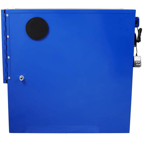 110L Bench Top Sandblast Cabinet Blue Finish With LED Lighting And Built In Blast Gloves Beefy Sandblasting System side view