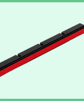 Side view of Two Pack 12 Inch Vacuum Cleaner Magnet Strips with Removable Covers for Upright Vacuums, Replacement Magnetic Bar in black and red.