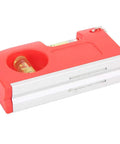 Rcniso Spirit Level Bubble Measuring Instrument for Home 2 Pieces Mini Magnetic Gradient with High Precision for Family Life ABS + TPR + Aluminum Frame in red with a transparent bubble.