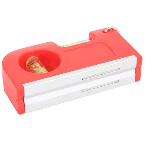 Rcniso Spirit Level Bubble Measuring Instrument for Home 2 Pieces Mini Magnetic Gradient with High Precision for Family Life ABS + TPR + Aluminum Frame in red with a transparent bubble.