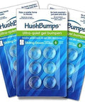 Packaging of Ultra Quiet Door Bumpers 3 Pack 18 Pieces Peel And Stick Installation For Sliding And Pocket Doors No Tools Required.