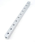 G One Quarter BSP Port Pneumatic Aluminum Manifold Block Splitter Ten Way Twelve Port Solid Aluminum Construction With Polished Anodized Finish 330mm Long Heavy Duty Air Water Oil And Gas System Manifold