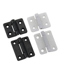 Cabinet door hinge set with damping for folding doors; small torque, 4 pieces (2 black, 2 white)