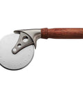 Heavy Duty 4 Inch Diameter Stainless Steel Pizza Cutter Turning Kit With Pewter Finish Slicer displayed on white background.