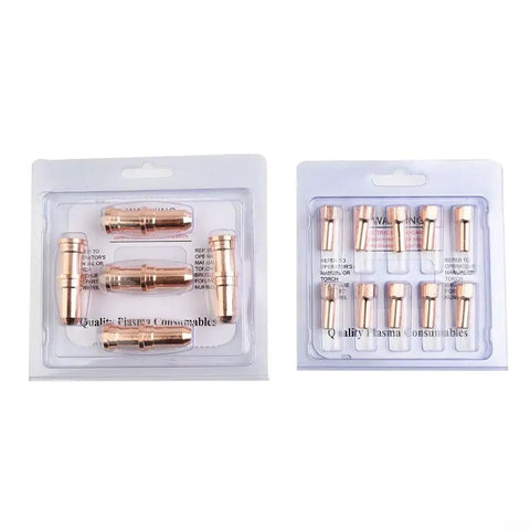 Top Tier 20 Pack Plasma Cutter Consumables Kit With 51246 Nozzle Tips And 52556 Electrodes displayed in packaging.