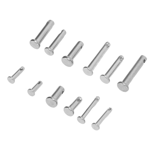 12 Size Stainless Steel Clevis Pin Set 44 Pack Assortment Kit For Car Repair And Hardware Projects With Single Hole Flat Round Pins