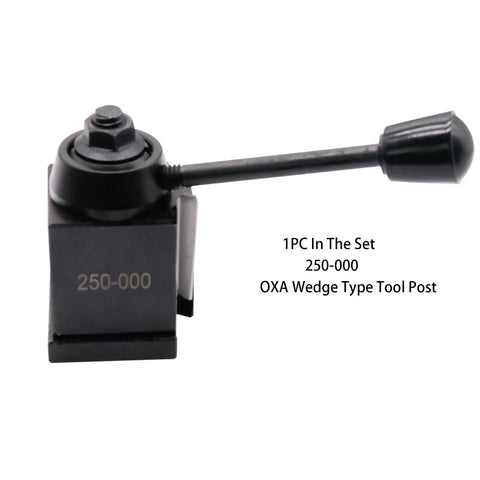 250-000 OXA wedge type tool post, part of 7Pcs Wedge Type Quick Change Tool Post Set For Mini Lathe 6 To 9 Inch Swing Steel. 