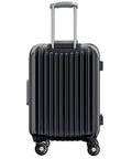 Black suitcase featuring 8 Pack Inline Skate Wheels Set 70Mm 72Mm 76Mm 82A 84A With Bearings ABEC for indoor luggage use