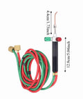 Pro High Heat Gas Torch For Metal Melting And Jewelry Crafting, copper handheld design with red and green hoses, precise flame control.