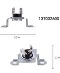 Dryer Heating Element Kit With Thermostat And Thermal Limiter Replacement Parts For Frigidaire And Electrolux Dryers AP4456656 PS2367792 AP4368653 DIY Ready Bundle showing dimensions of thermostat components.