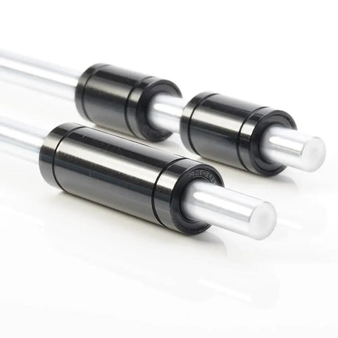 Black Chrome Plated Linear Bearing 8x15x45mm for 3D Printer Upgrades with visible rods and black chrome plating