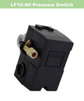 Heavy Duty 95-125 PSI Air Compressor Pressure Switch Unloader, LF10-4H 4 Port NPT One Quarter Inch Connections, 20A, UL Listed