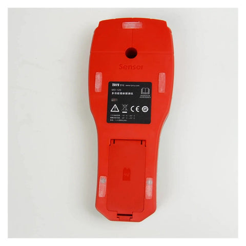 Badass Multifunctional Stud Finder Wall Scanner and Electrical Pipe Detector featuring red waterproof design and sensor for locating. 