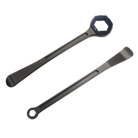 Aluminum CNC Tire Iron Tool Kit For Dirt Bikes, Raceline Lever Set With Hex Wrench Heads 10mm 13mm 22mm 27mm 32mm, Black