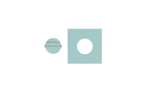 Three Eighths Inch Circle Lever Action Craft Punch For Paper Crafting showing 3/8 inch punch out and measured circle
