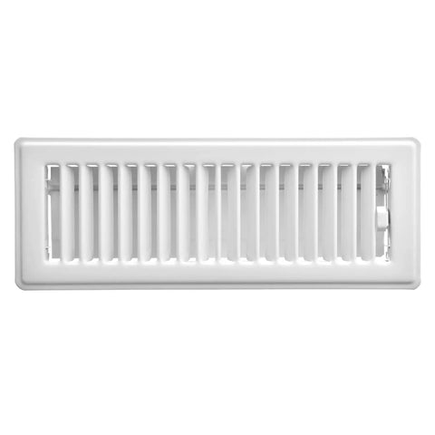 Heavy Duty 3x10 White Floor Register With All Steel Construction, Powder Coated Finish, Easy Damper Control, Built To Last Home Vent For Efficient Airflow, For Enhanced Comfort.