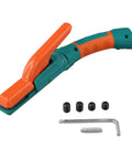 Durable 800 Amp Welding Stinger Electrode Clamp With Ergonomic Curved Handle offers heat resistance, includes interchangeable parts.